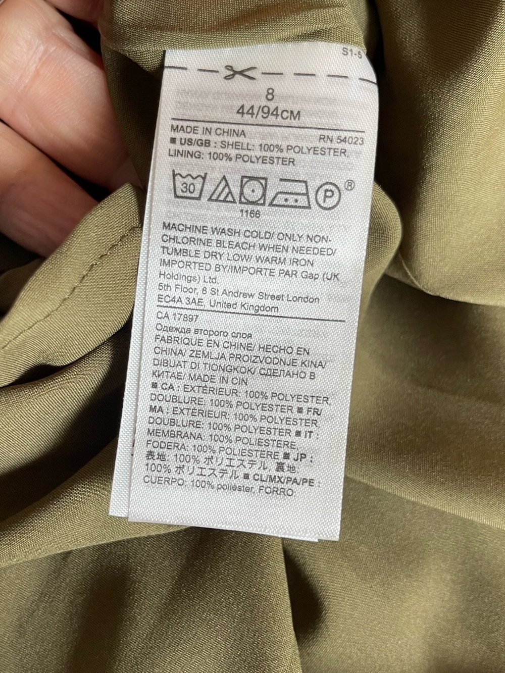 Banana Republic Olive Green Maxi Slip Dress Size 8 - Picture 5 of 5